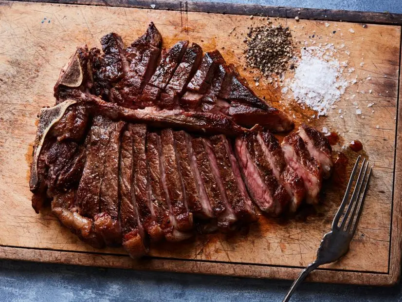 Beef, T-bone steak, grilled over the fire