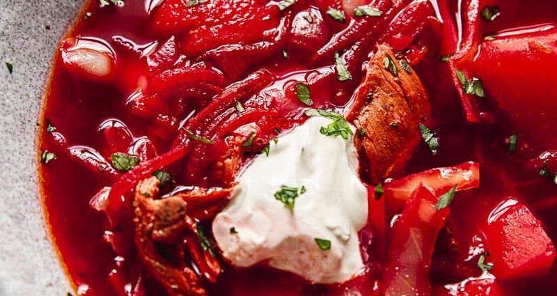 Borscht recipe for 1-110. Calorie, chemical composition and nutritional value.