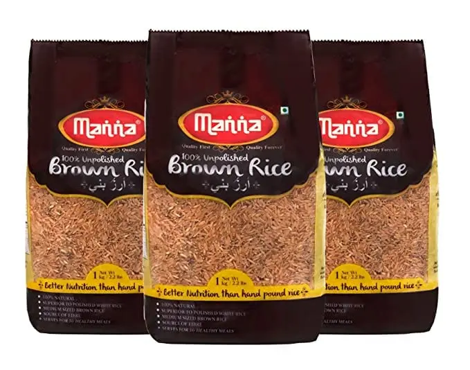 Brown rice (unpolished) medium grain, dry