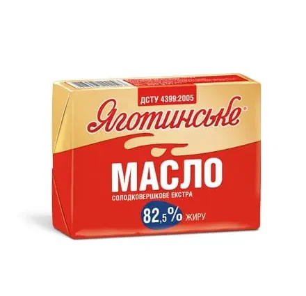 Butter 82,5% fat, traditional (including Vologda)