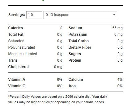 Soda kue kalori. Komposisi kimiawi dan nilai gizi.
