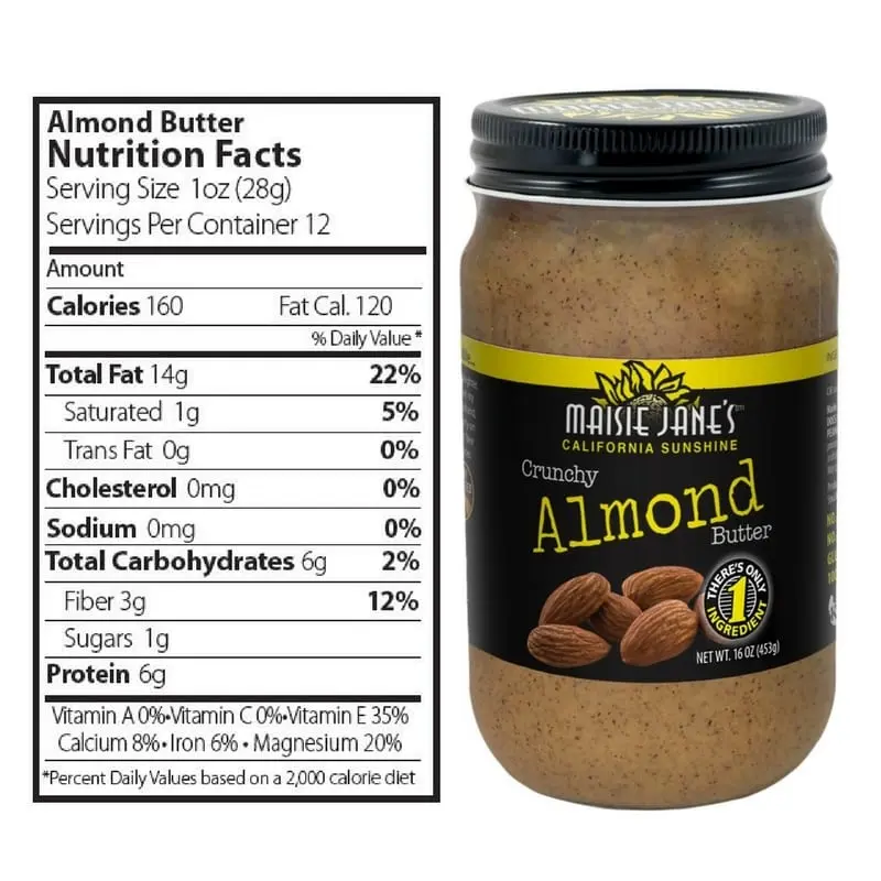 Calorie content Almond spread, with added salt. Chemical composition and nutritional value.