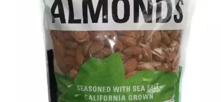 Calorie content Almonds, dry roasted, with salt. Chemical composition and nutritional value.