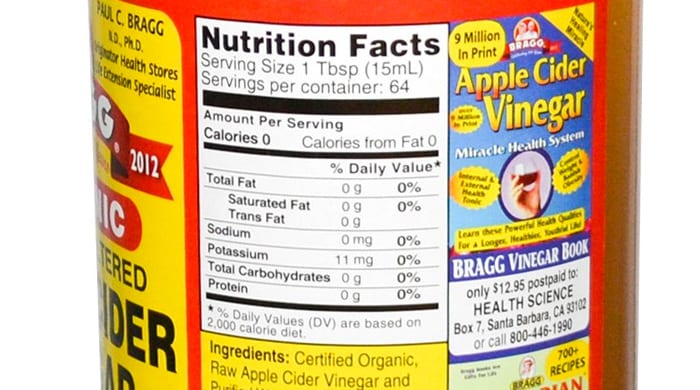 Teneur en calories Vinaigre de cidre de pomme. Composition chimique et valeur nutritionnelle.