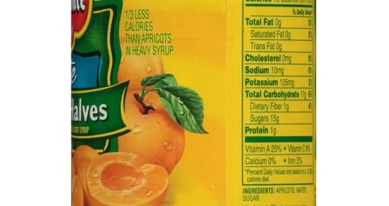 Calorie content Apricots, canned in extra-light sugar syrup. Chemical composition and nutritional value.