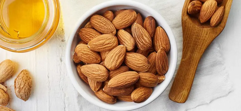 Calorie content Blanched almonds. Chemical composition and nutritional value.