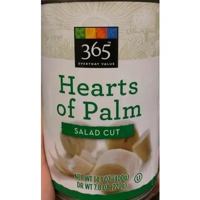 Calorie content Canned palm heart. Chemical composition and nutritional value.