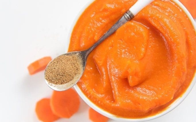 Calorie content Carrot puree 1-212. Chemical composition and nutritional value.