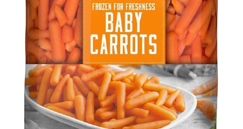 Cov ntsiab lus calorie Carrots, khov, hau, tsis muaj ntsev. Tshuaj lom neeg muaj pes tsawg leeg thiab tus nqi khoom noj khoom haus.