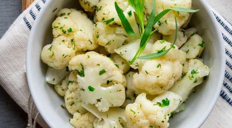 Calories Cauliflower, green, cooked with salt. Chemical composition and nutritional value.