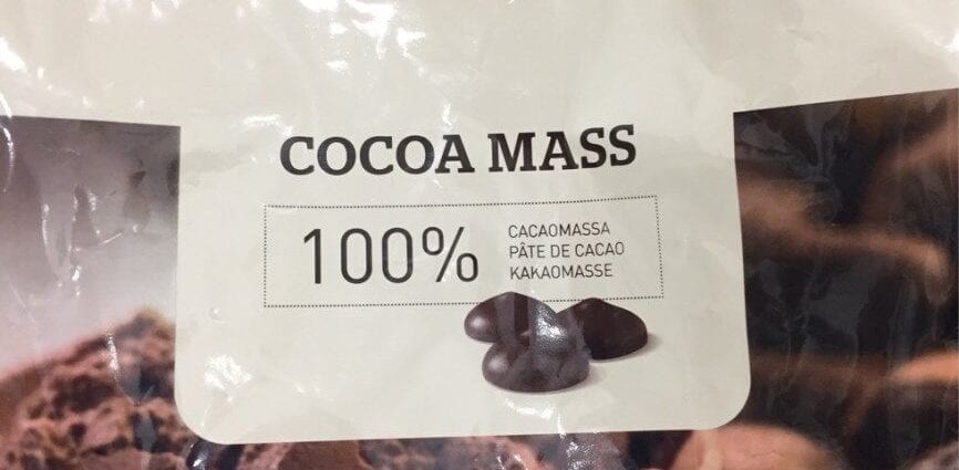 Calorie content Cocoa mass. Chemical composition and nutritional value.