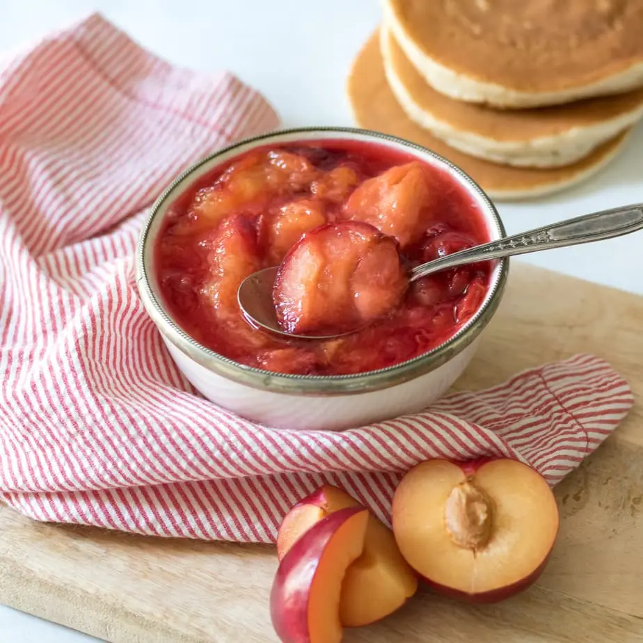Calorie content Compote from plums renklod. Canned food. Chemical composition and nutritional value.