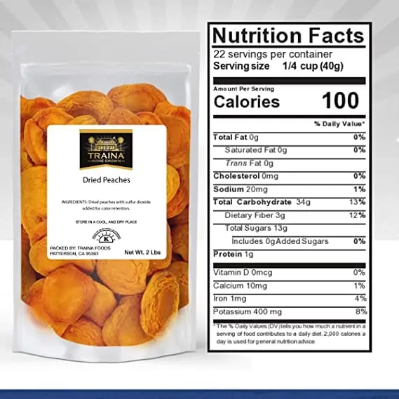 Calorie content Dried (dehydrated) peaches, stewed. Chemical composition and nutritional value.