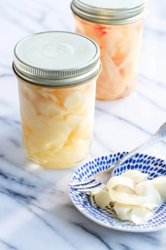 Calorie content Ginger root, pickled, canned, with artificial sweetener. Chemical composition and nutritional value.