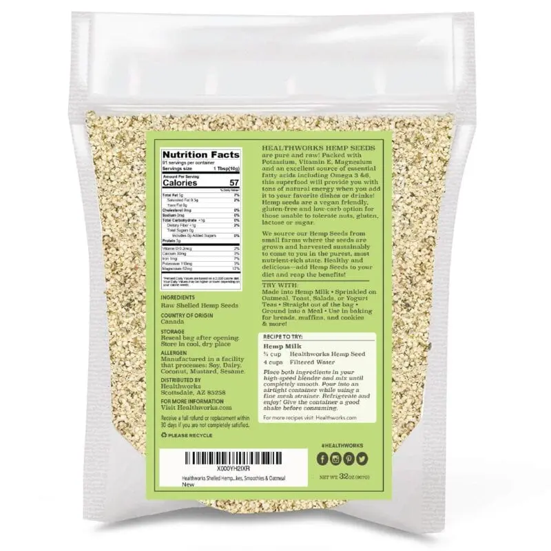 Calorie content Hemp, shelled dried seed. Chemical composition and nutritional value.