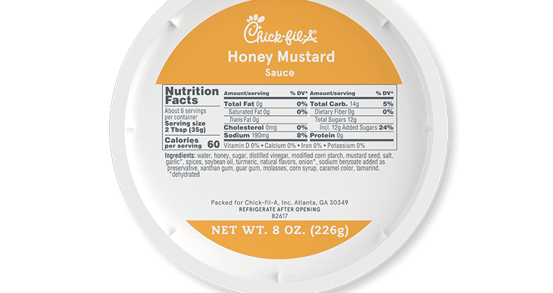 Calorie content Honey-mustard sauce. Chemical composition and nutritional value.