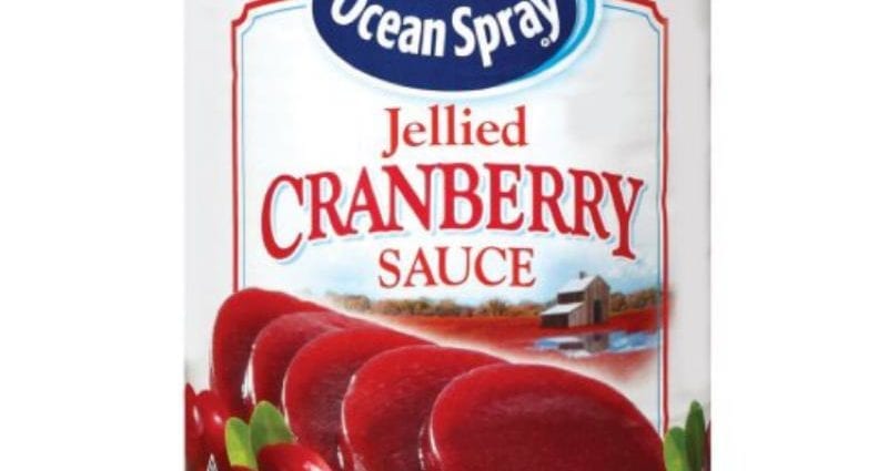 Calorie content Jelly cranberry sauce, canned, OCEAN SPRAY. Chemical composition and nutritional value.