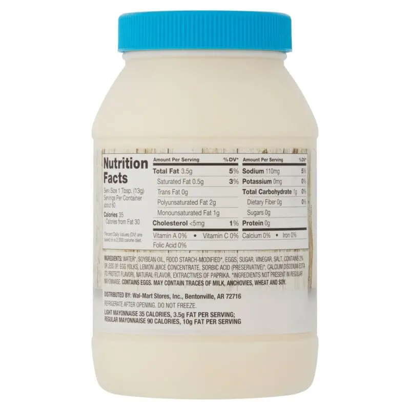 Calorie content Light Mayonnaise “Mayo Light” by KRAFT. Chemical composition and nutritional value.