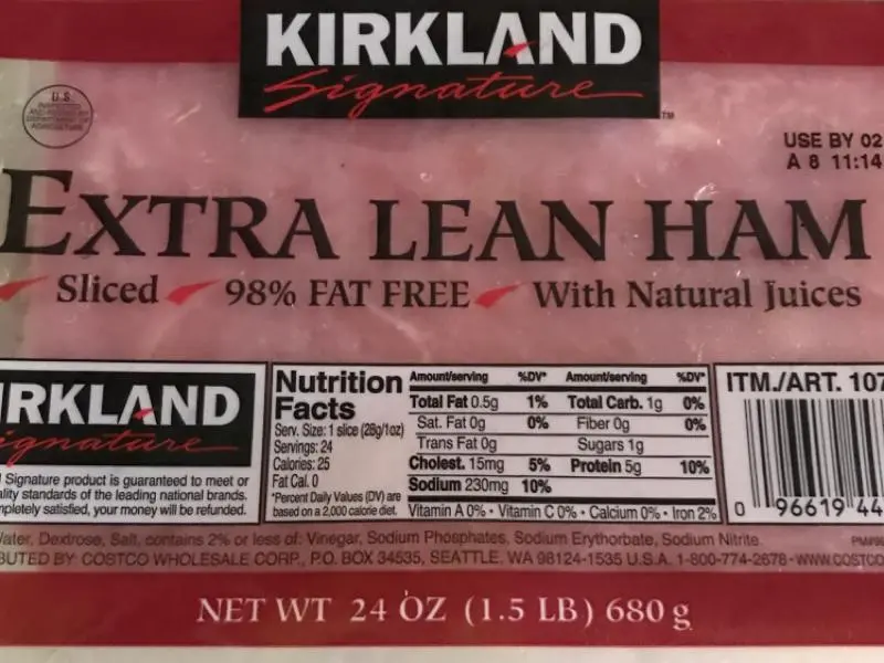 Calorie content Lean ham, about 4% fat, canned, fried. Chemical composition and nutritional value.