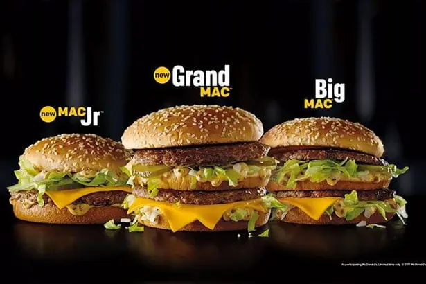 Calorie content McDONALD&#8217;S, “BIG MAC”. Chemical composition and nutritional value.