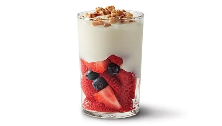 Calorie content McDONALD&#8217;S, yoghurt-fruity Parfait (without granola). Chemical composition and nutritional value.