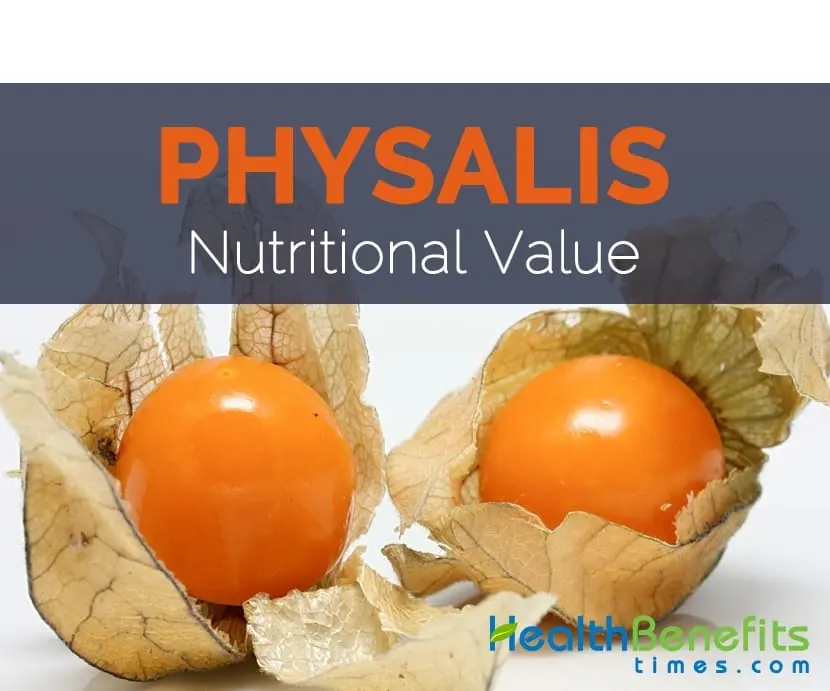 Calorie content of Physalis vegetable. Chemical composition and nutritional value.