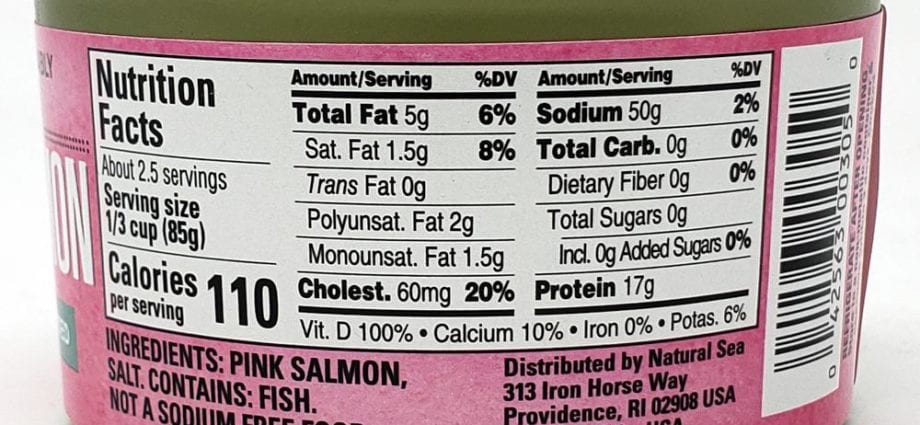 Calorie content of Pink salmon, raw. Chemical composition and nutritional value.