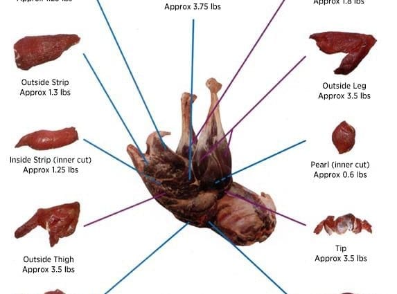 Calorie content Ostrich, inner part of fillet. Chemical composition and nutritional value.