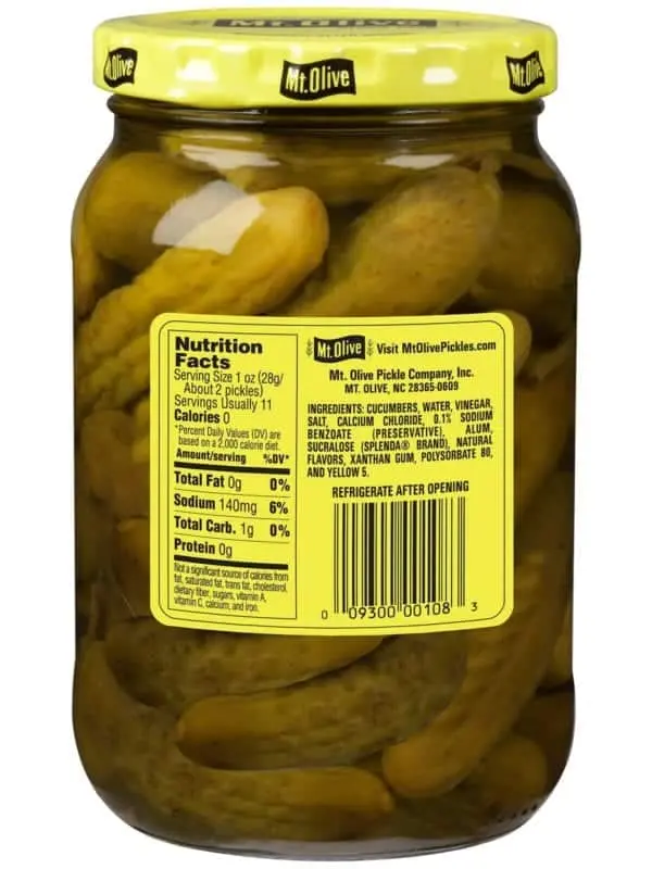 Calorie content Pickled cucumbers, sweet. Chemical composition and nutritional value.
