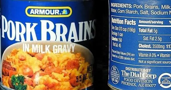 Calorie content Pork brains. Chemical composition and nutritional value.