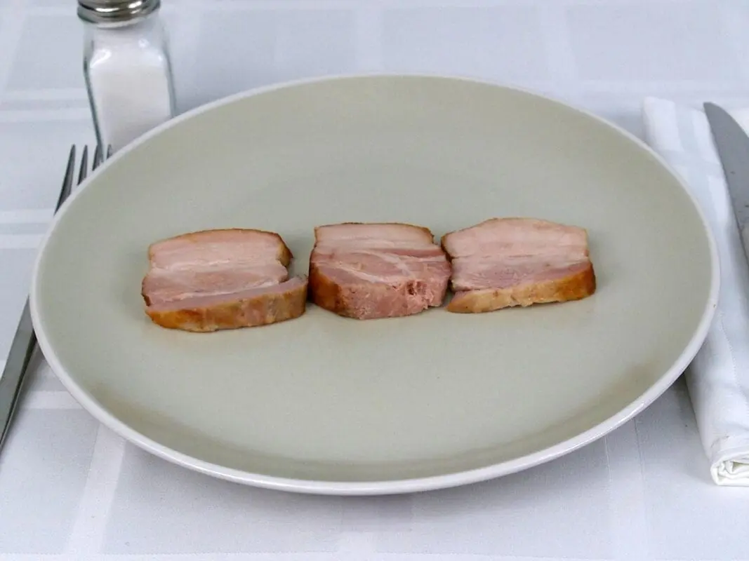 Calorie content Pork fat separated from ham. Chemical composition and nutritional value.