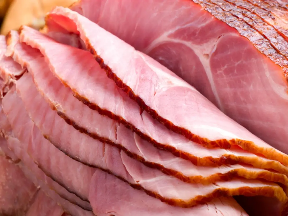 Calorie content Pork, ham from the shoulder, lean meat, baked. Chemical composition and nutritional value.