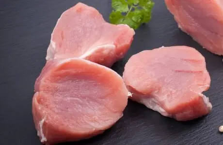 Calorie content Pork, middle fillet on the bone, lean meat. Chemical composition and nutritional value.