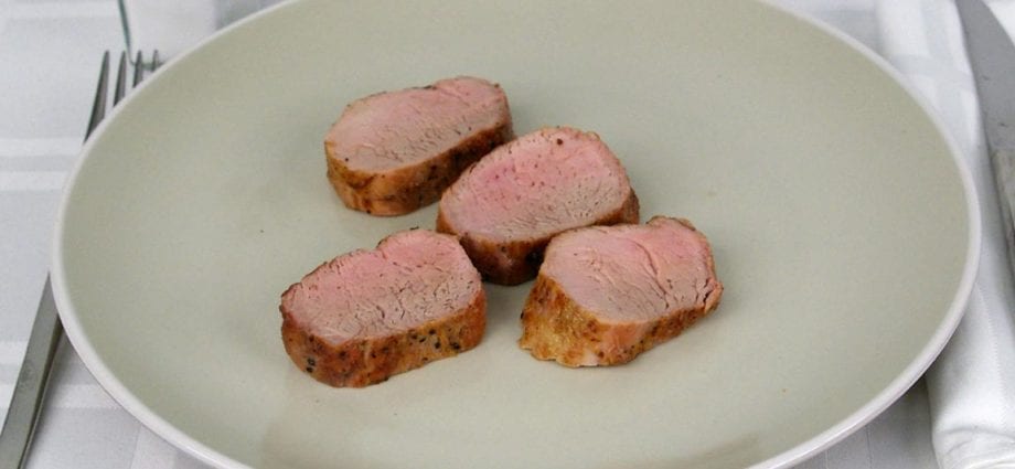 Calorie content Pork, top fillet (carbonate), with added solution. Chemical composition and nutritional value.