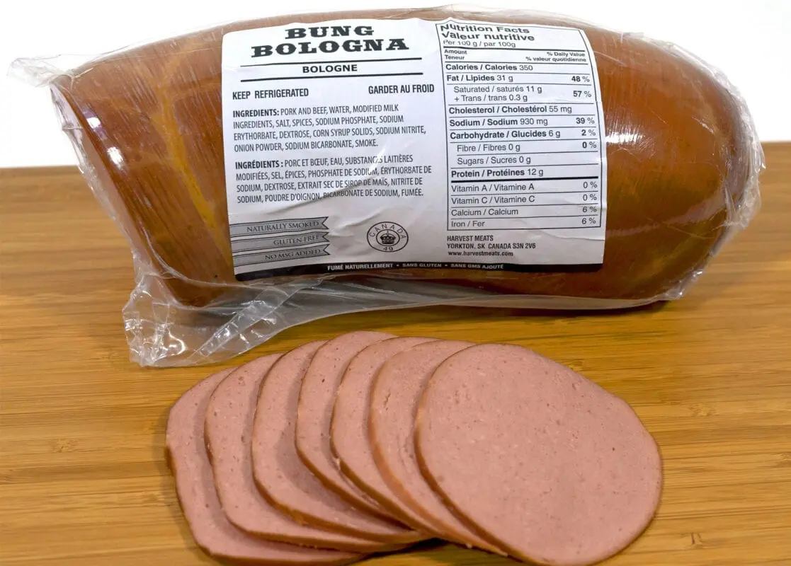 Calorie content Sausage, Bologna, beef, low. content sodium. Chemical composition and nutritional value.