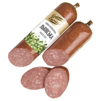 Calorie content Semi-smoked sausage, Krakow. Chemical composition and nutritional value.