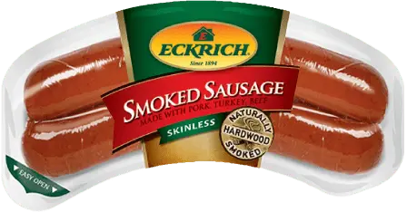 Calorie content Smoked sausages made from pork and beef, with the addition of skimmed milk powder. Chemical composition and nutritional value.