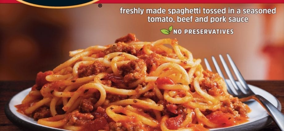 Kalorie-inhoud Spaghetti, geen vleis, geblikte. Chemiese samestelling en voedingswaarde.