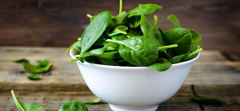 Calorie content Spinach, raw. Chemical composition and nutritional value.