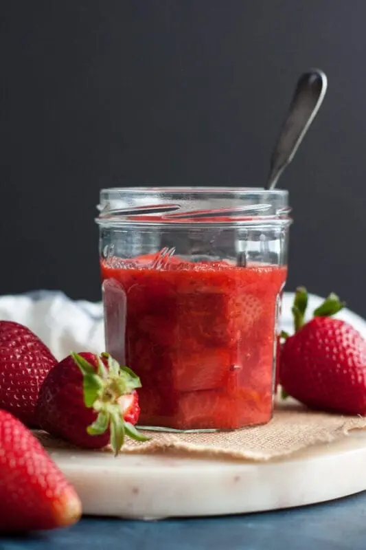 Calorie content Strawberry compote, canned strawberries in sugar syrup. Chemical composition and nutritional value.