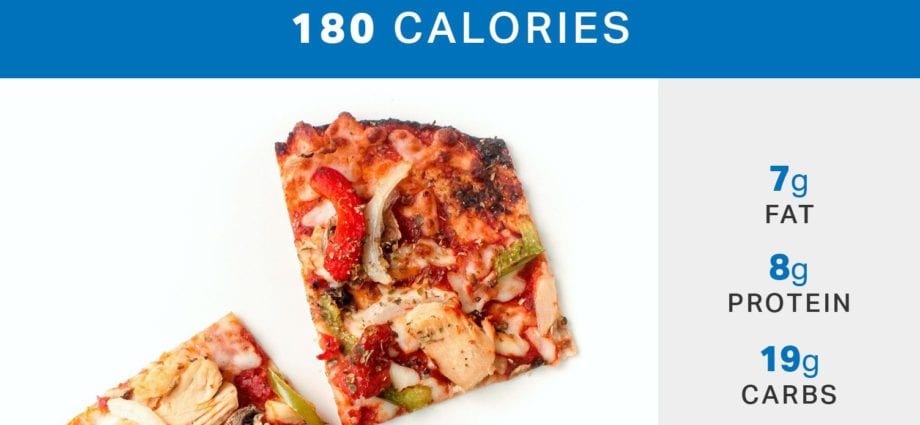 Calorie DOMINO&#8217;S, “Cheese Pizza”, on a thin crust with peanut pieces. Chemical composition and nutritional value.