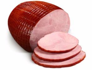 Calorie Ham, cut on the bone, fried in a pan. Chemical composition and nutritional value.