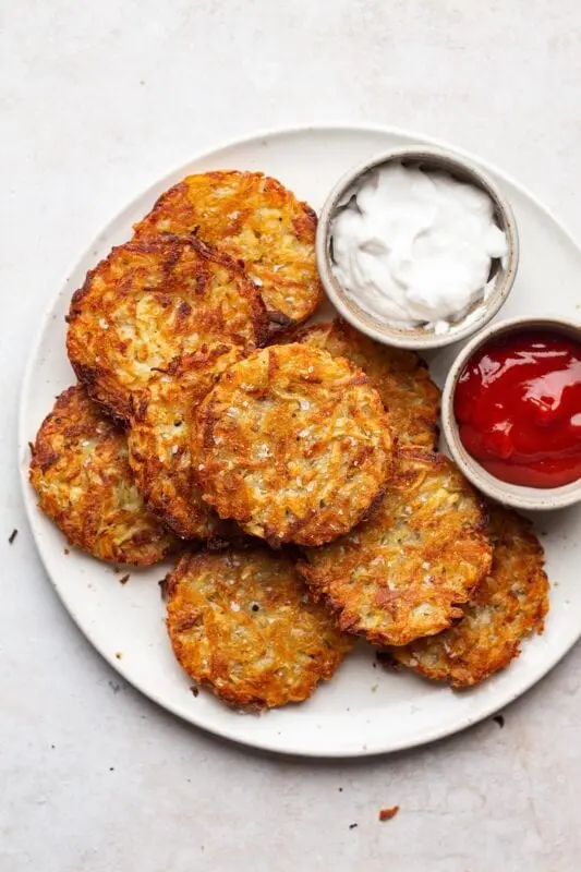 Calorie hashbrown from potatoes, homemade. Chemical composition and nutritional value.