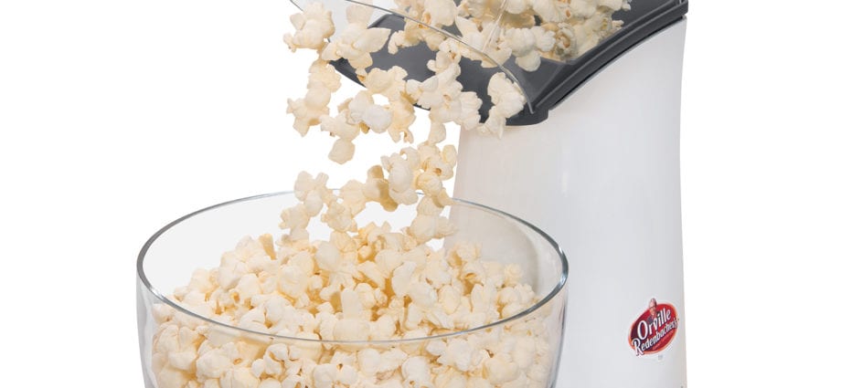 Calorie Hot air popcorn. Chemical composition and nutritional value.