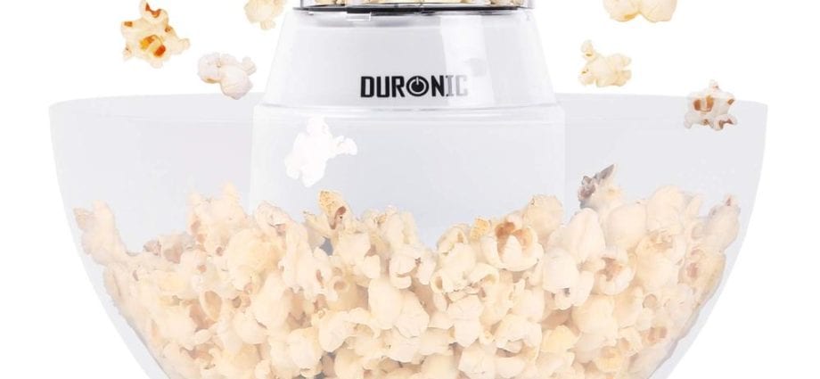 Calorie Hot air popcorn, white. Chemical composition and nutritional value.