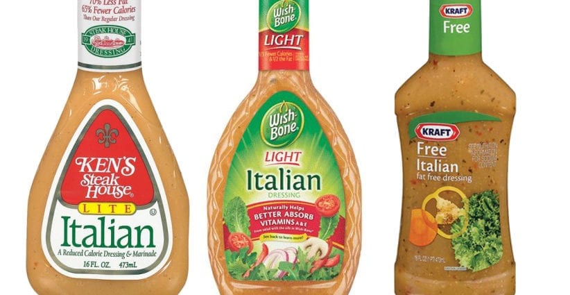 Calorie Italian salad dressing, low calorie. Chemical composition and nutritional value.