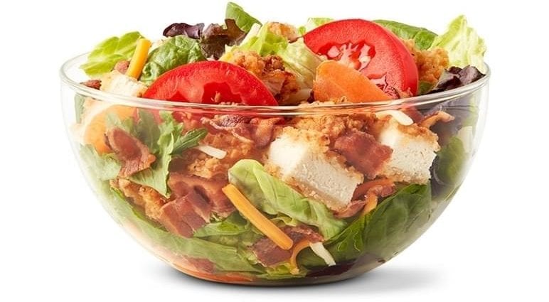 Calorie McDonald&#8217;s, Bacon Ranch, salad without chicken. Chemical composition and nutritional value.