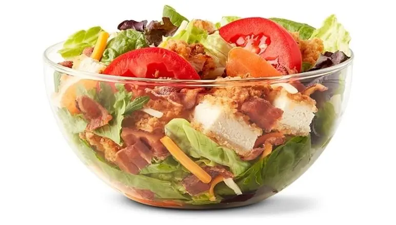 Calorie McDonald&#8217;s, Bacon Ranch, salad without chicken. Chemical composition and nutritional value.