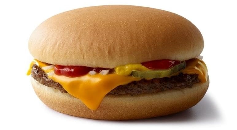 Calorie McDONALD&#8217;S, cheeseburger. Chemical composition and nutritional value.