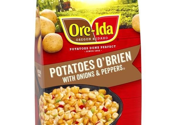 Calorie O&#8217;Brien Potatoes, frozen, cooked. Chemical composition and nutritional value.